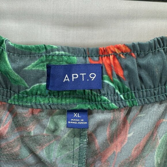 APT. 9 Shorts Mens XL Premier Flex Elastic Waist Performance 7" Tropical Green - Picture 5 of 8